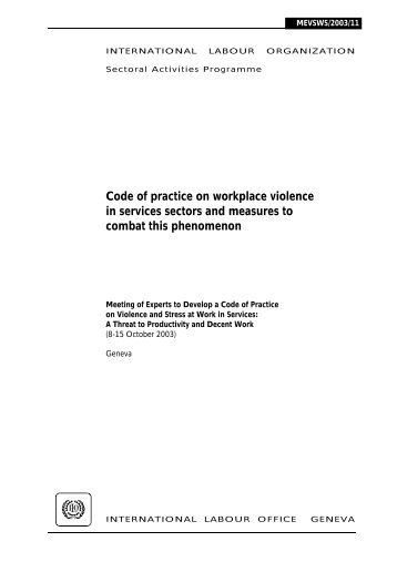 Code of practice on workplace violence in services sectors and ...