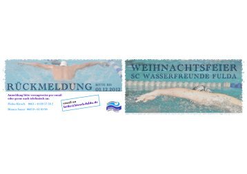 WEIHNACHTSFEIER RÜCKMELDUNG - SC Wasserfreunde Fulda