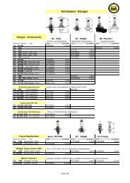 Autolampen Halogen