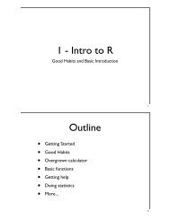 1 - Intro to R Outline