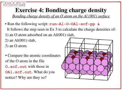 HANDS­ON TUTORIAL ON THE QUANTUM­ESPRESSO PACKAGE