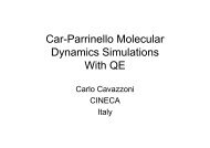 Car-Parrinello Molecular Dynamics Simulations With QE