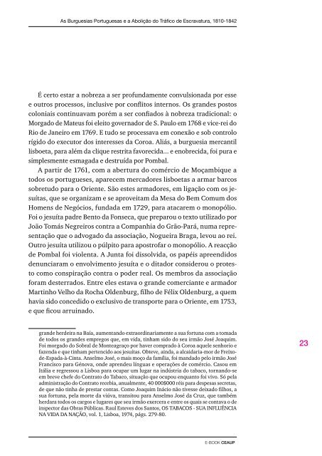 DO TRÁFICO DE ESCRAVATURA 1810-1842