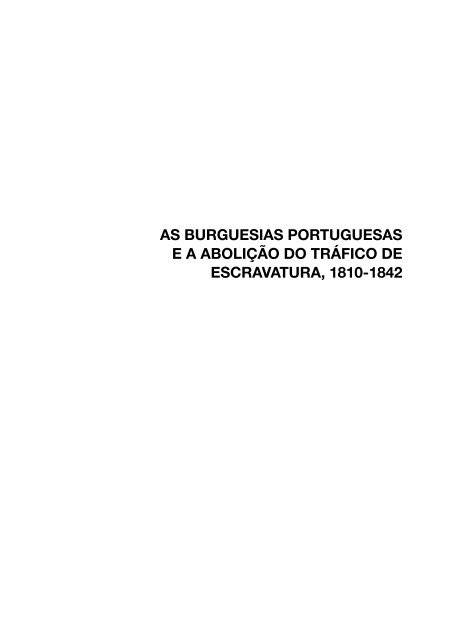 DO TRÁFICO DE ESCRAVATURA 1810-1842