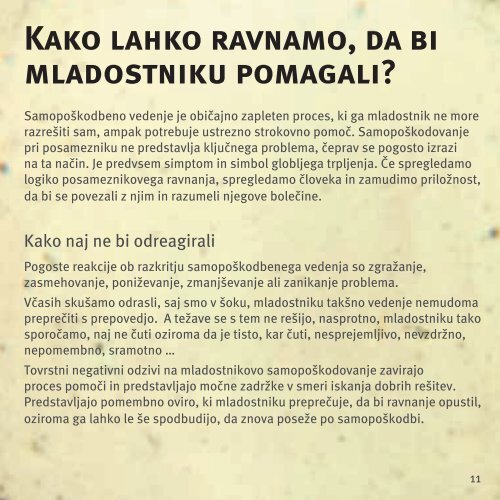 Kako lahko prepoznamo samopoškodbeno vedenje? - Inštitut Utrip