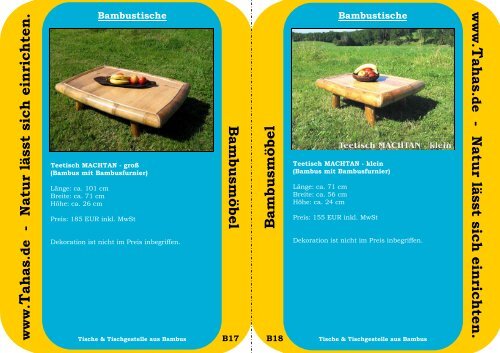 Tahas Katalog Bambusmoebel 2010