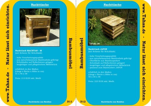 Tahas Katalog Bambusmoebel 2010