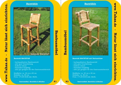 Tahas Katalog Bambusmoebel 2010