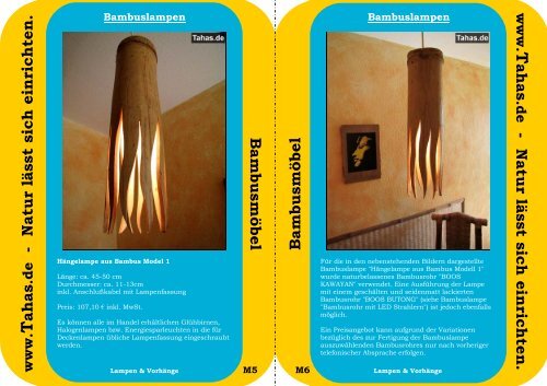 Tahas Katalog Bambusmoebel 2010