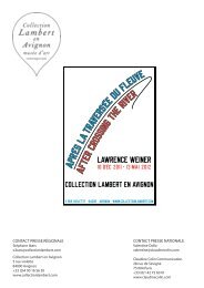 Dossier de presse Lawrence Weiner - Collection Lambert