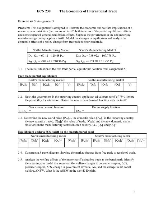 ECN 230 The Economics of International Trade