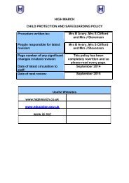 Child Protection and Safeguarding Policy - High March School