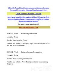 BSA 502 Week 6 Final Team Assignment Business Systems Paper and Presentation (Riordan Manufacturing).pdf /Tutorialoutlet