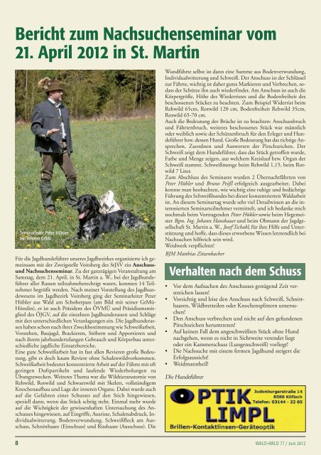 Der Wald - Steirischer Jagdschutzverein