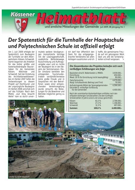 Heimatblatt KössenerHeimatblatt - Gemeinde Kössen - Land Tirol
