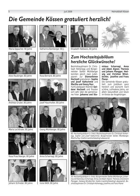 Heimatblatt KössenerHeimatblatt - Gemeinde Kössen - Land Tirol