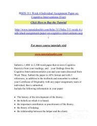 BSHS 311 Week 4 Individual Assignment Paper on Cog.pdf /Tutorialoutlet