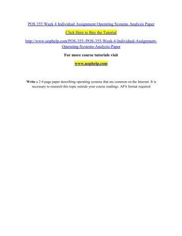 Operating systems analysis paper