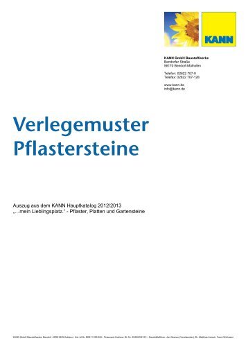 Verlegemuster Pflastersteine - Kann GmbH