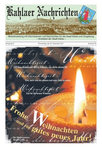 Kahlaer Nachrichten - Ausgabe Nr. 25 - 22. Dezember 2011