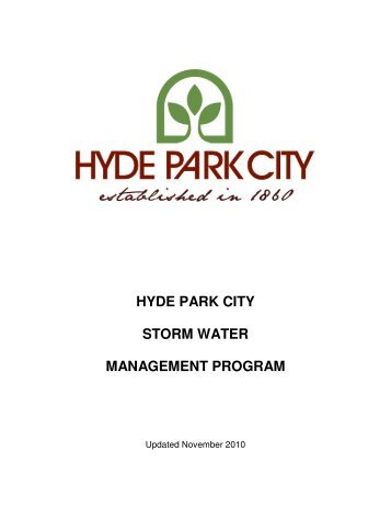 HYDE PARK CITY STORM WATER MANAGEMENT PROGRAM