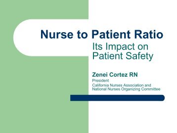 nurse to patient ratio The importance of nurse staffing to the delivery of high-quality patient care was a principal finding in the landmark report of the institute of medicine’s (iom) committee on the adequacy of nurse staffing in hospitals and nursing homes: “nursing is a critical factor in determining the quality of care in hospitals and the nature of patient. nurse to patient ratio The importance of nurse staffing to the delivery of high-quality patient care was a principal finding in the landmark report of the institute of medicine’s (iom) committee on the adequacy of nurse staffing in hospitals and nursing homes: “nursing is a critical factor in determining the quality of care in hospitals and the nature of patient.