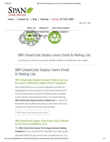 Buy Prepackaged IBM UrbanCode Deploy End User List from Span Global Services