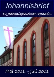 Johannisbrief - in der evangelischen Johannisgemeinde Weinheim