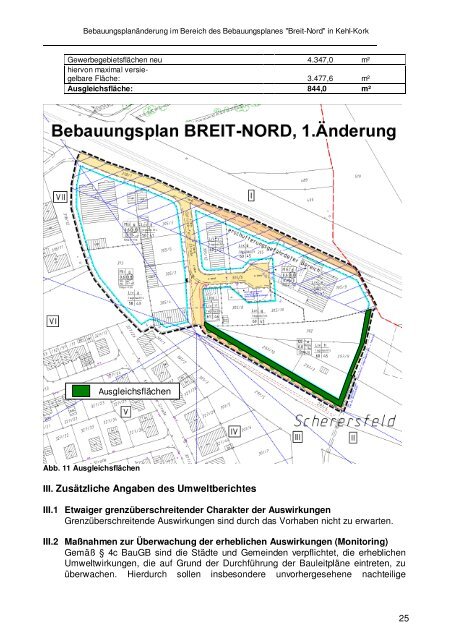 Änderung des Bebauungsplans "Breit-Nord" in Kehl-Kork - Stadt Kehl