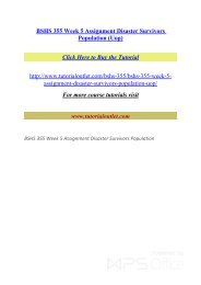 BSHS 355 Week 5 Assignment Disaster Survivors Population.pdf /Tutorialoutlet
