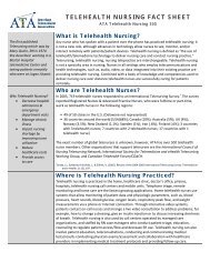 TELEHEALTH NURSING FACT SHEET