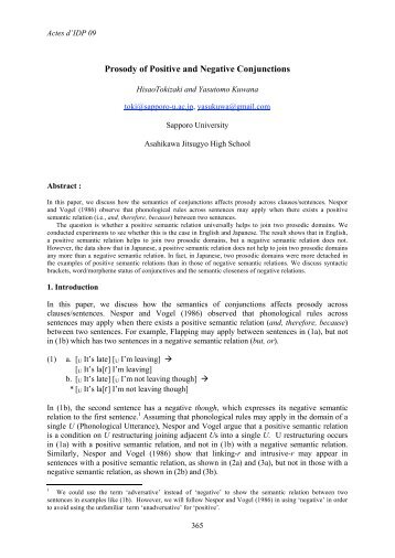 Prosody of Positive and Negative Conjunctions