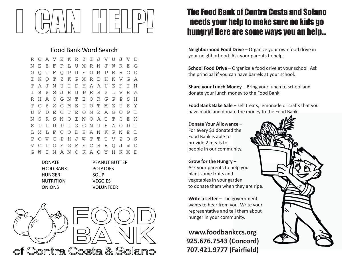 Community Feeding Program Coloring Kids Can Help coloring page - Food Bank of Contra Costa and Solano