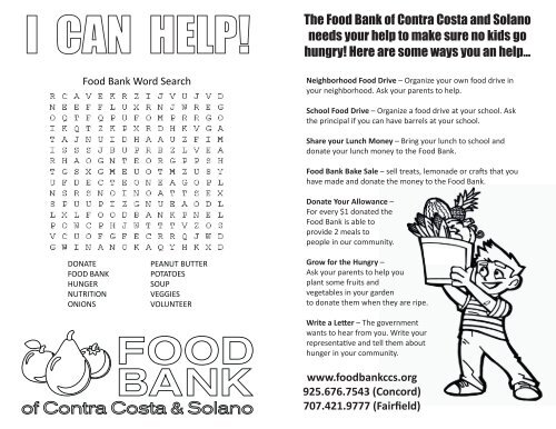 Kids Can Help coloring page - Food Bank of Contra Costa and Solano