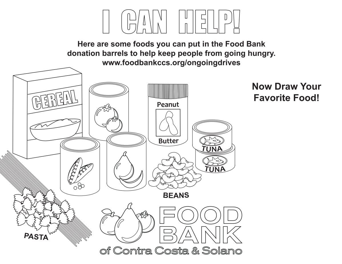 Community Feeding Program Coloring Kids Can Help coloring page - Food Bank of Contra Costa and Solano