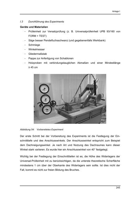 Experimentierendes Lernen in der Bau- und Holztechnik