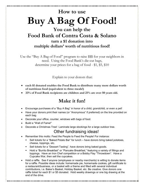 Buy A Bag Of Food!