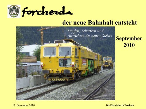 der neue Bahnhalt entsteht September 2010 - Farchant