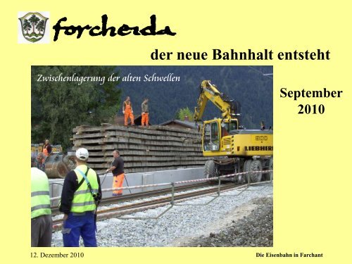 der neue Bahnhalt entsteht September 2010 - Farchant