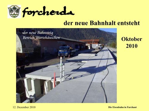 der neue Bahnhalt entsteht September 2010 - Farchant