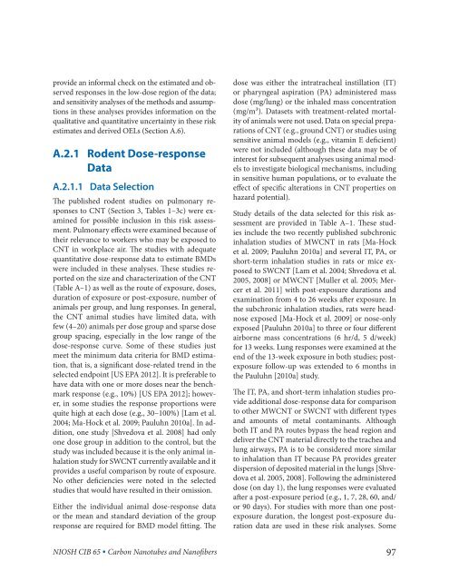 Occupational Exposure to Carbon Nanotubes and Nanofibers