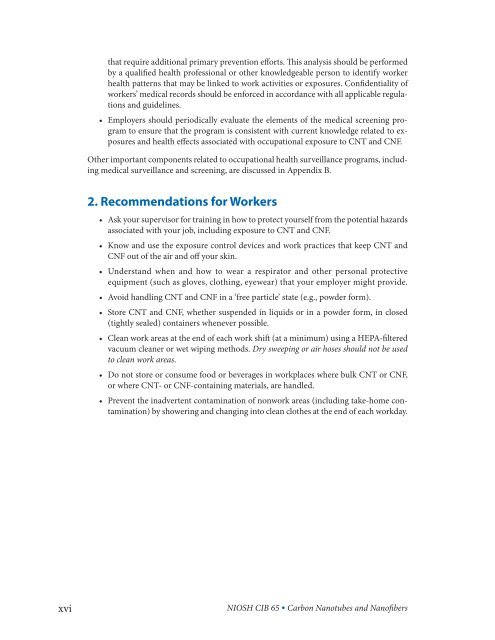 Occupational Exposure to Carbon Nanotubes and Nanofibers