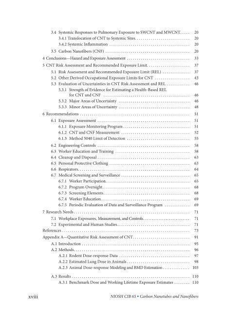 Occupational Exposure to Carbon Nanotubes and Nanofibers