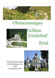 Oberammergau Schloss Linderhof Ettal - Personalrat