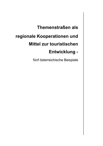 Themenstraßen als regionale Kooperationen und ... - Eisenstraße