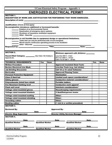 ENERGIZED ELECTRICAL PERMIT