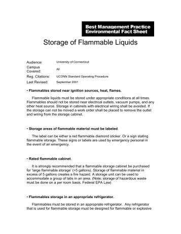 Storage of Flammable Liquids