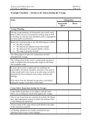 Example Checklist – Actions to be Taken during the Voyage