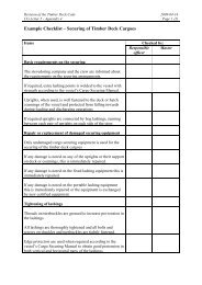 Example Checklist – Securing of Timber Deck Cargoes