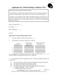 Application for Vehicle Parking Certificate (VPC)